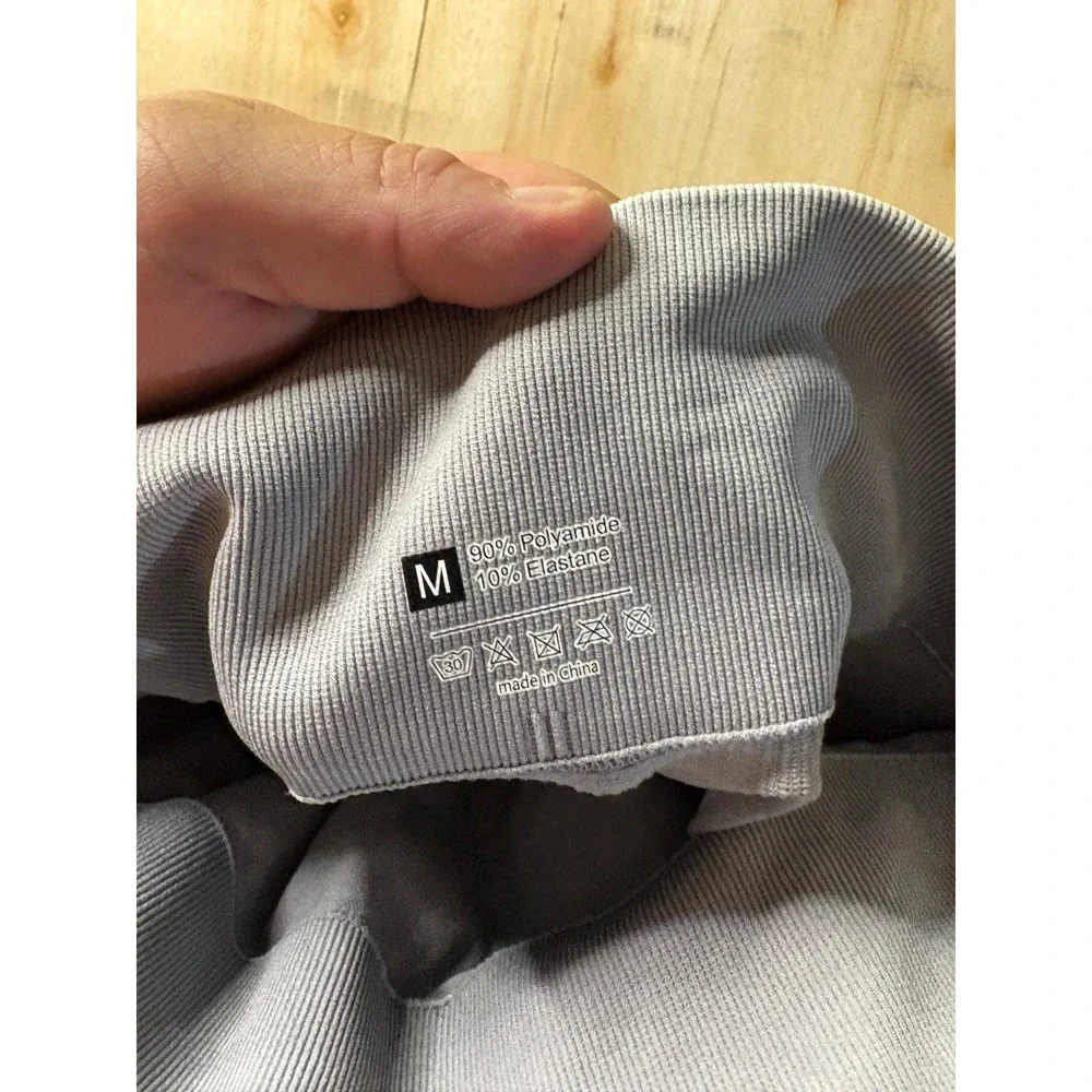 Womens Seamless Scrunch Butt Leggings Light Grey Marl High Waist Activewear